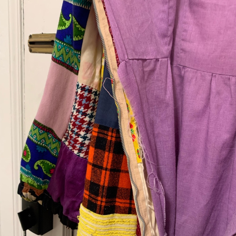 Vintage Handmade 1970s Patchwork Quilt Dress - Picture 10 of 11